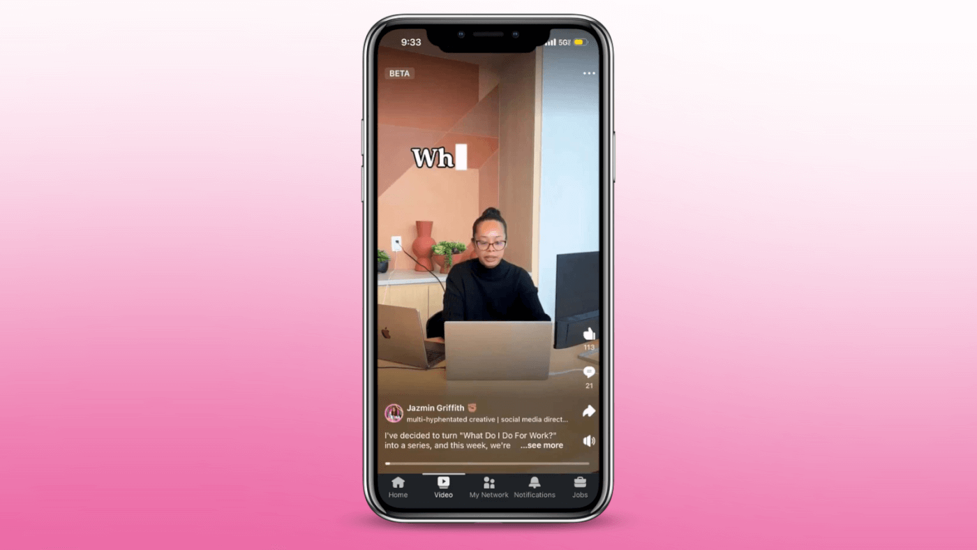 LinkedIn TikTok-style Video Feed