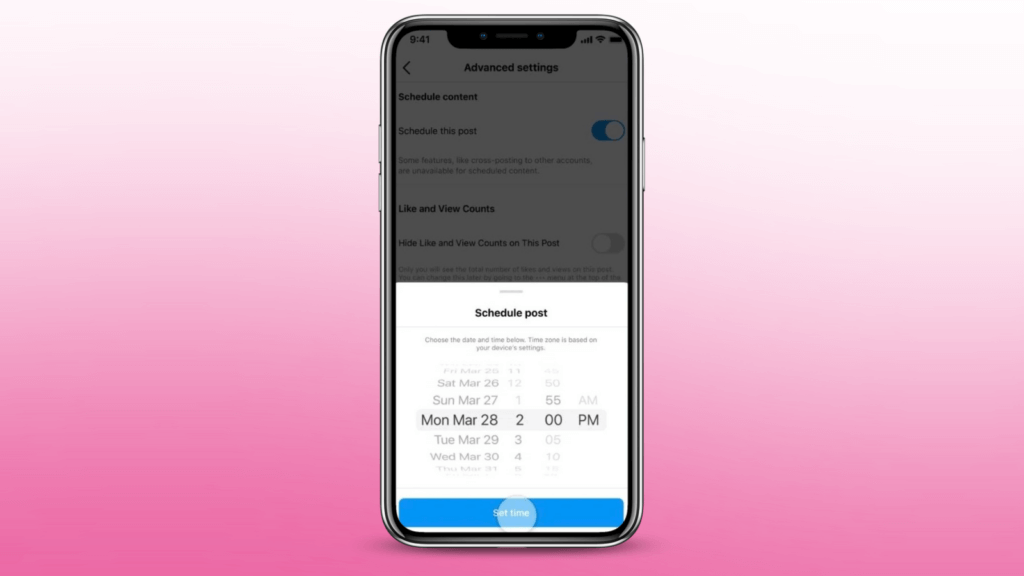 Instagram scheduling feature