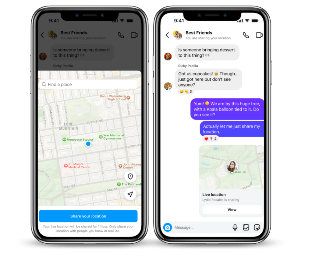 Instagram Live Location Sharing